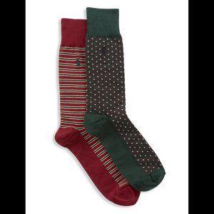 Big & Tall Polo Ralph Lauren 2-pk Dotted/Stripe Socks - Multi King Size
